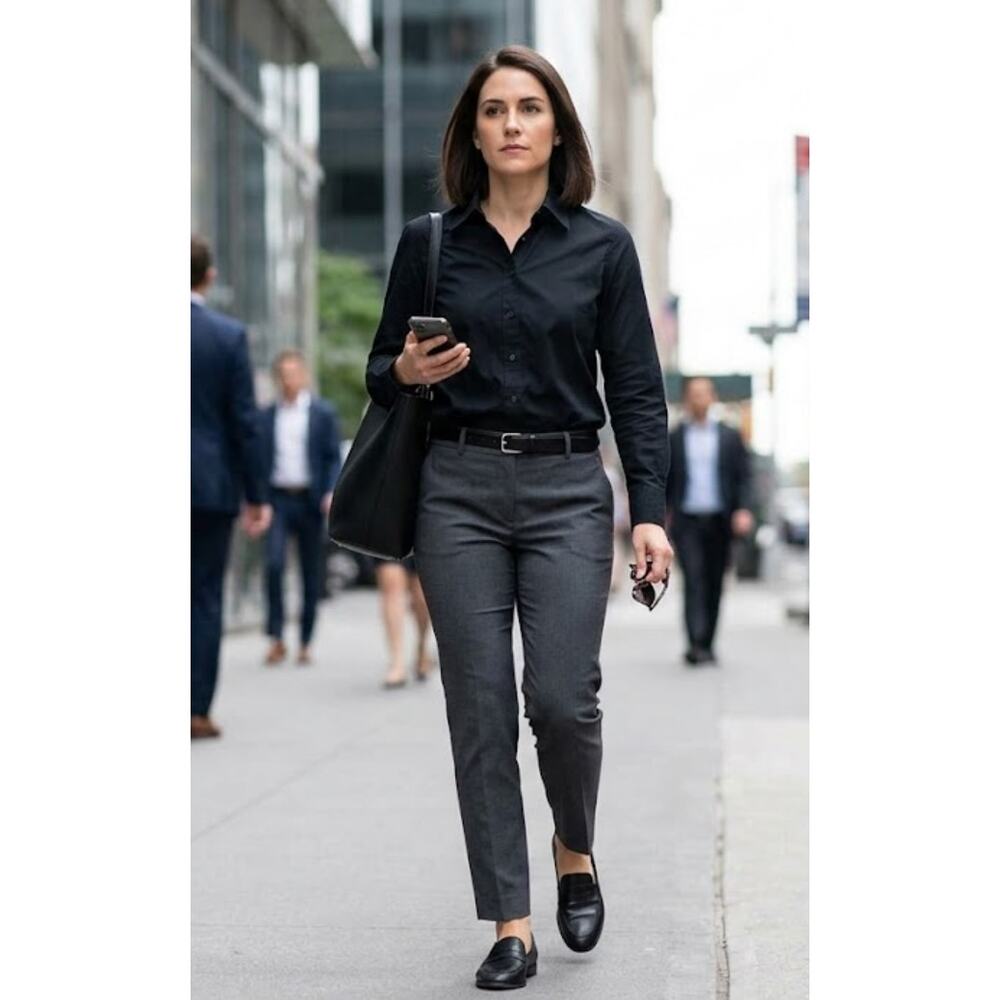 Everlane Black Cotton Button Up Shirt Size 6 Minimalist Workwear Staple